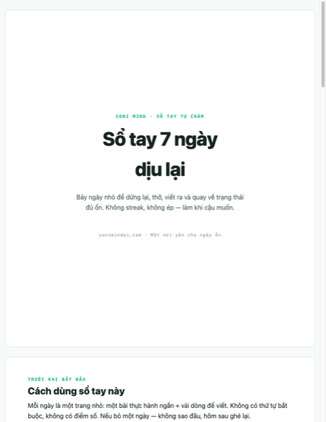 Sổ tay 7 ngày dịu lại